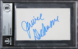 Janice Dickinson Model Authentic Signed 3x5 Index Card Autographed BAS Slabbed