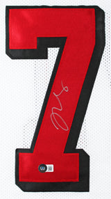 Trent Williams Authentic Signed White Pro Style Jersey w/ Dropshadow BAS Witness