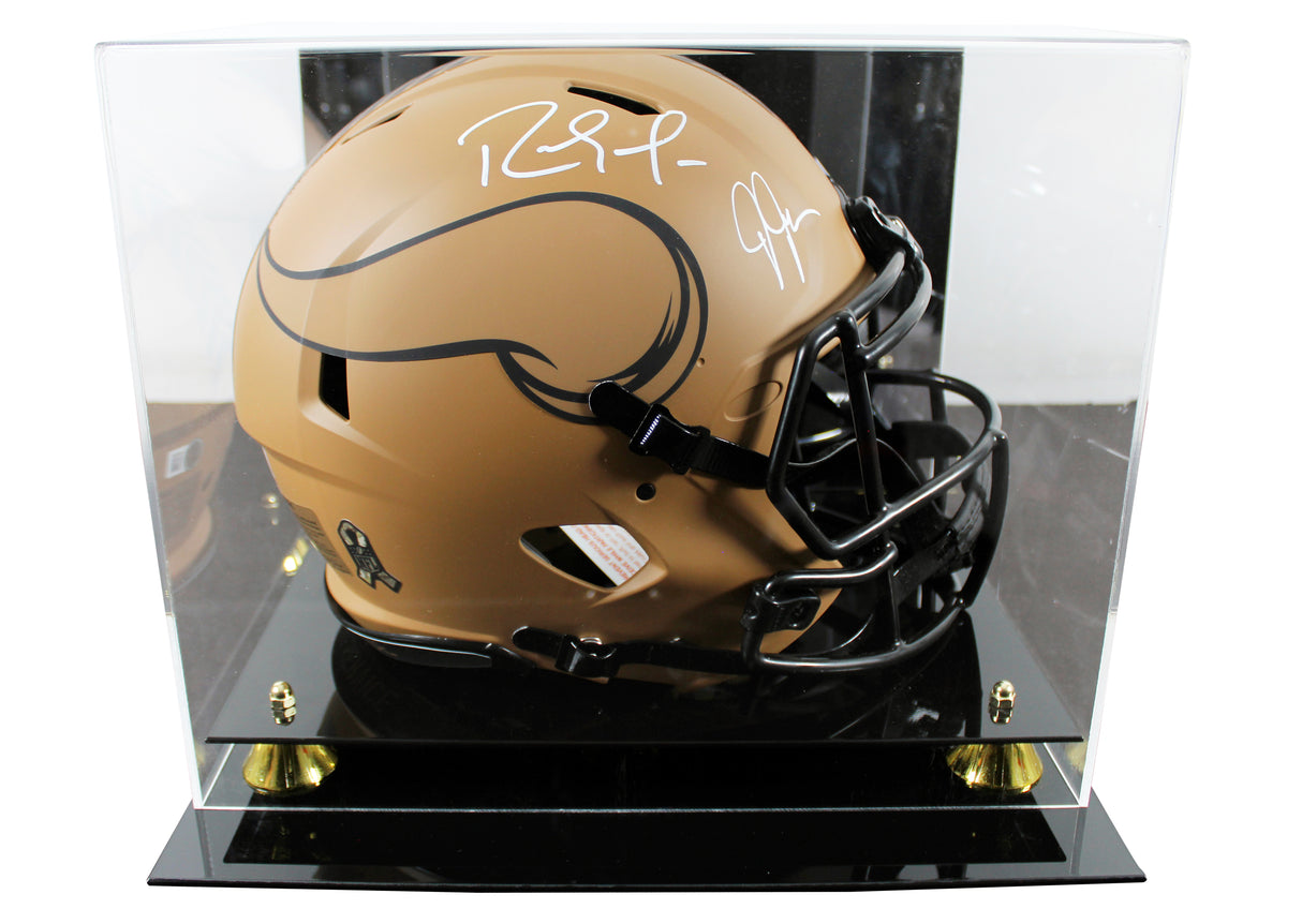 Justin Jefferson & Randy Moss Signed STS II F/S Speed Proline Helmet W/ Case BAS