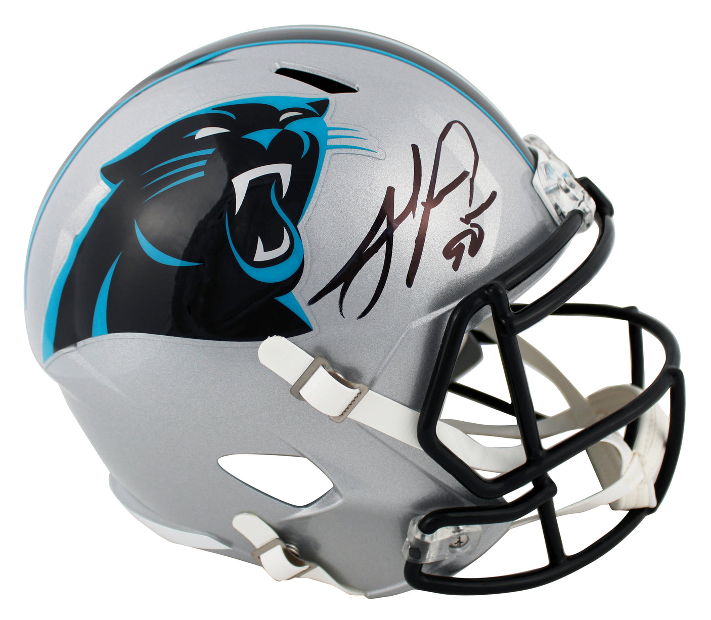Panthers Julius Peppers Signed Full Size Speed Rep Helmet W/ Case BAS Witnessed
