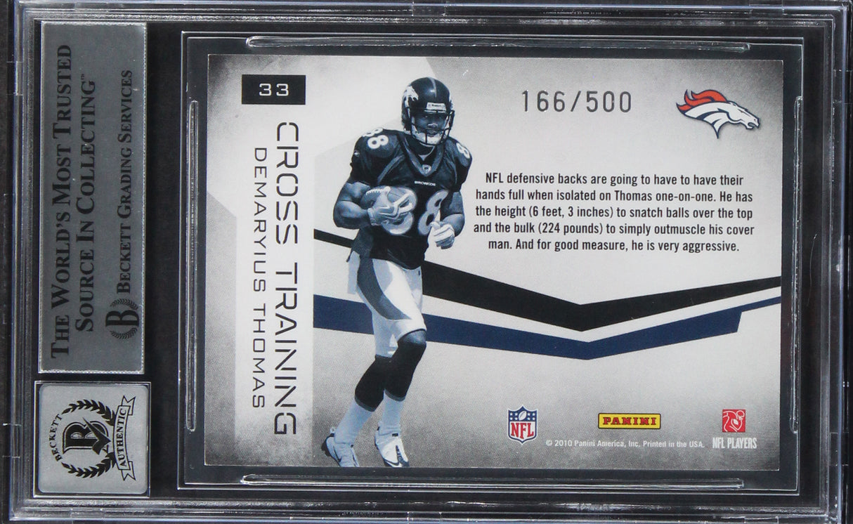 Demaryius Thomas Signed 2010 R&S Gold #33 #166/500 Card Auto 10! BAS Slabbed