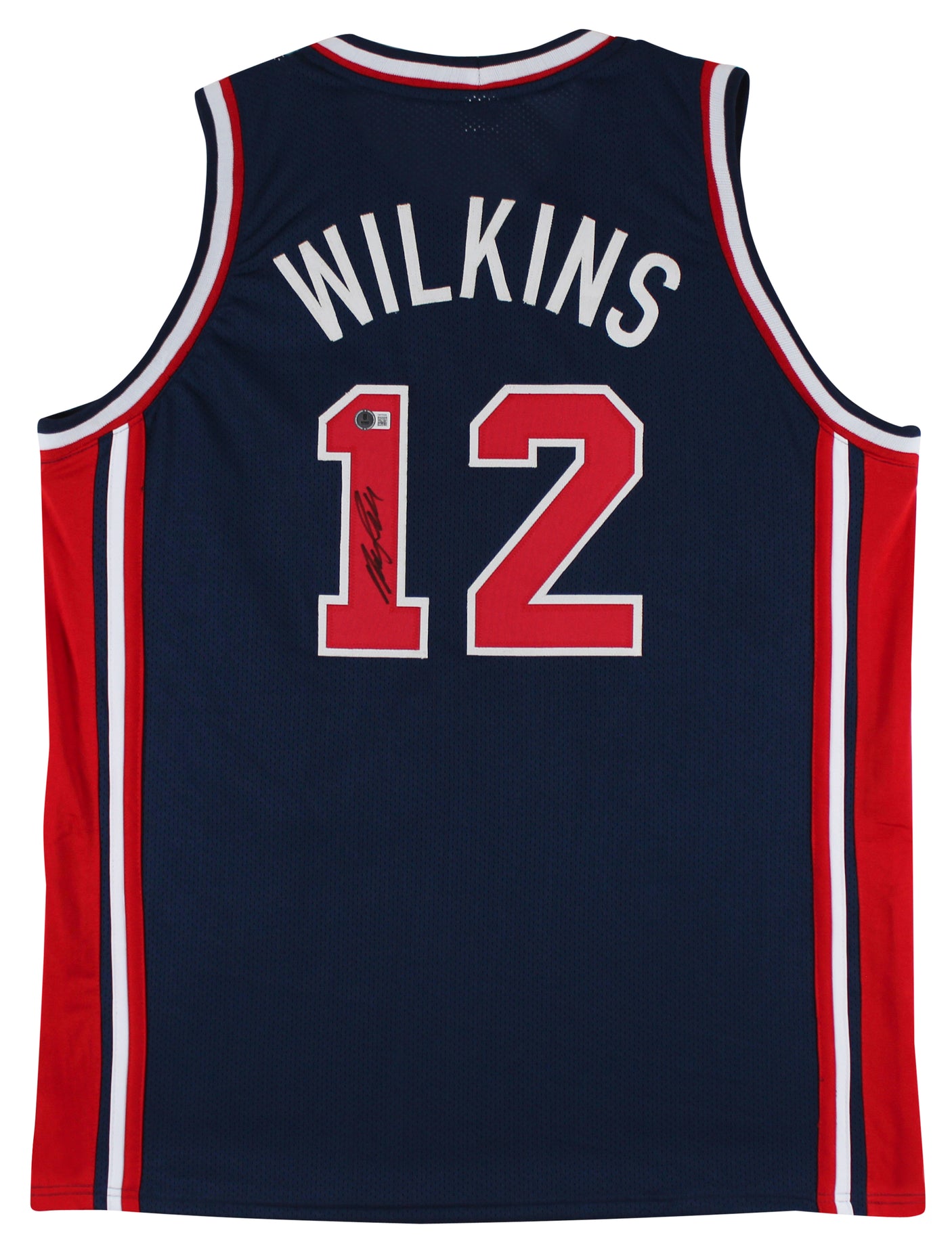 Dominique Wilkins Team USA Authentic Signed Navy Pro Style Jersey BAS Witnessed