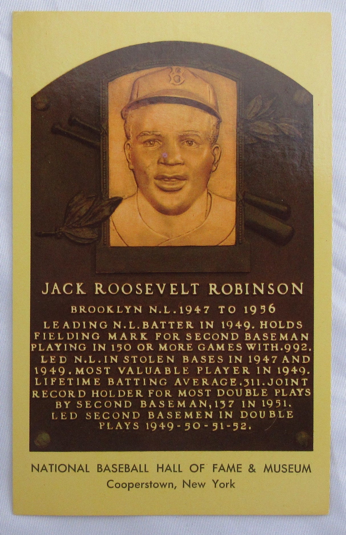 Jackie Robinson Signed Auto HOF Plaque Card JSA LOA Z19850
