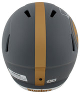 Steelers Jerome Bettis Signed Slate Full Size Speed Rep Helmet W/ Case BAS Wit