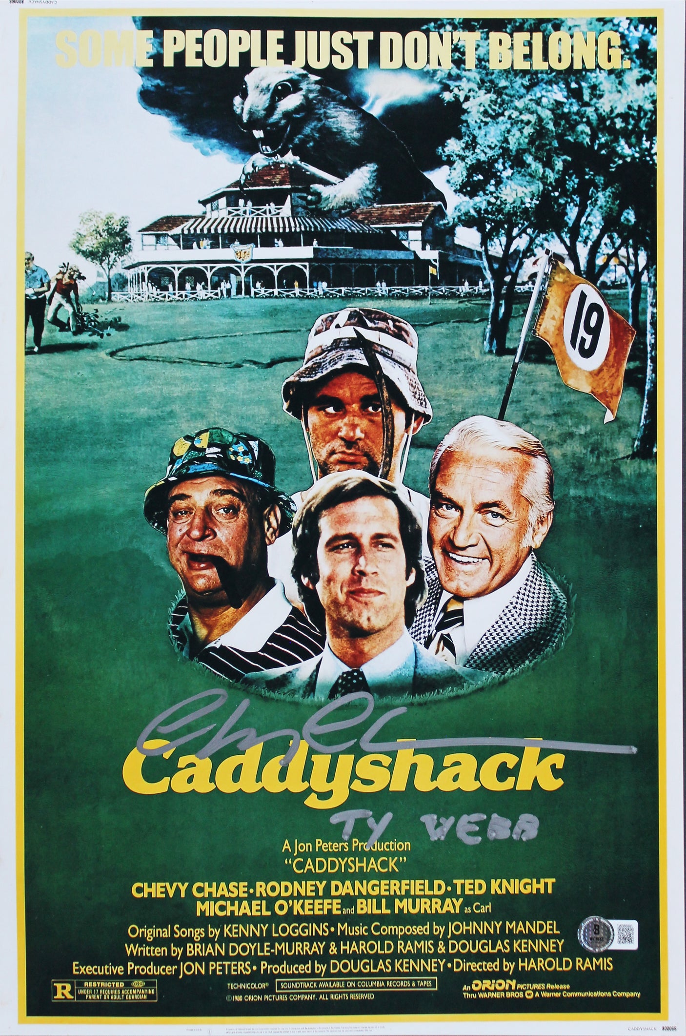 Chevy Chase Caddyshack "Ty Webb" Authentic Signed 12x18 Photo BAS #1W385991