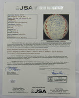 Derek Jeter Mariano Rivera Mike Mussina +23 2004 Yankees Team Signed Auto Rawlings Baseball JSA LOA ZZ82759