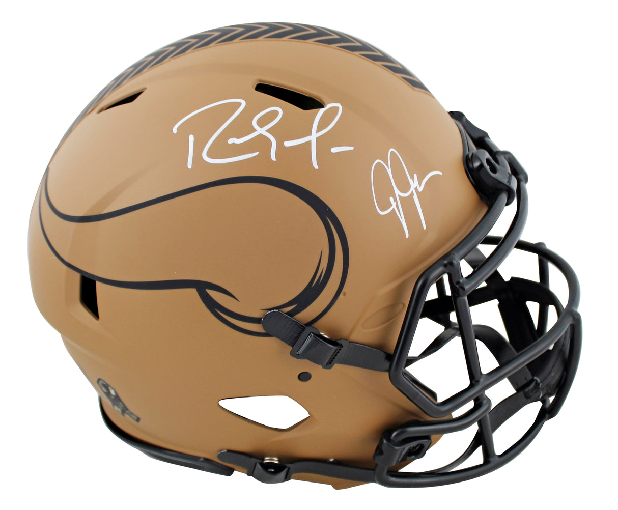 Justin Jefferson & Randy Moss Signed STS II F/S Speed Proline Helmet W/ Case BAS