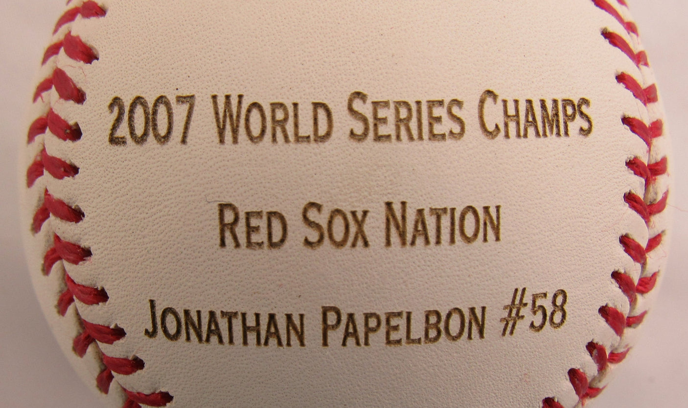 Jonathan Papelbon Signed Auto Rawlings 2007 World Series Baseball #143/500 JSA CJ55898