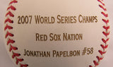 Jonathan Papelbon Signed Auto Rawlings 2007 World Series Baseball #143/500 JSA CJ55898