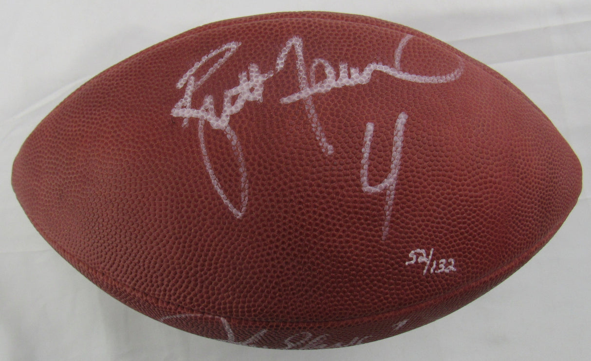 John Elway Brett Favre Signed Wilson Football JSA CS78711