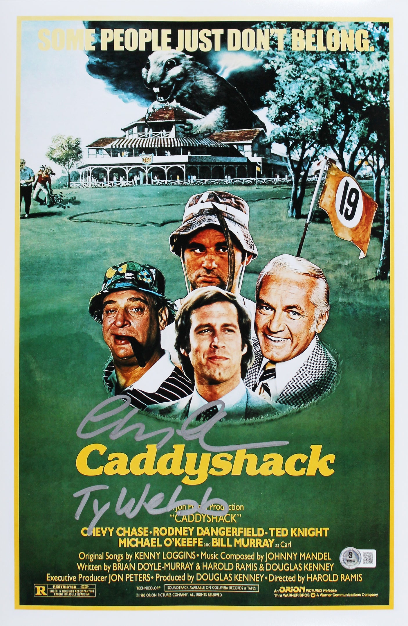 Chevy Chase Caddyshack "Ty Webb" Authentic Signed 12x18 Photo BAS #1W385988