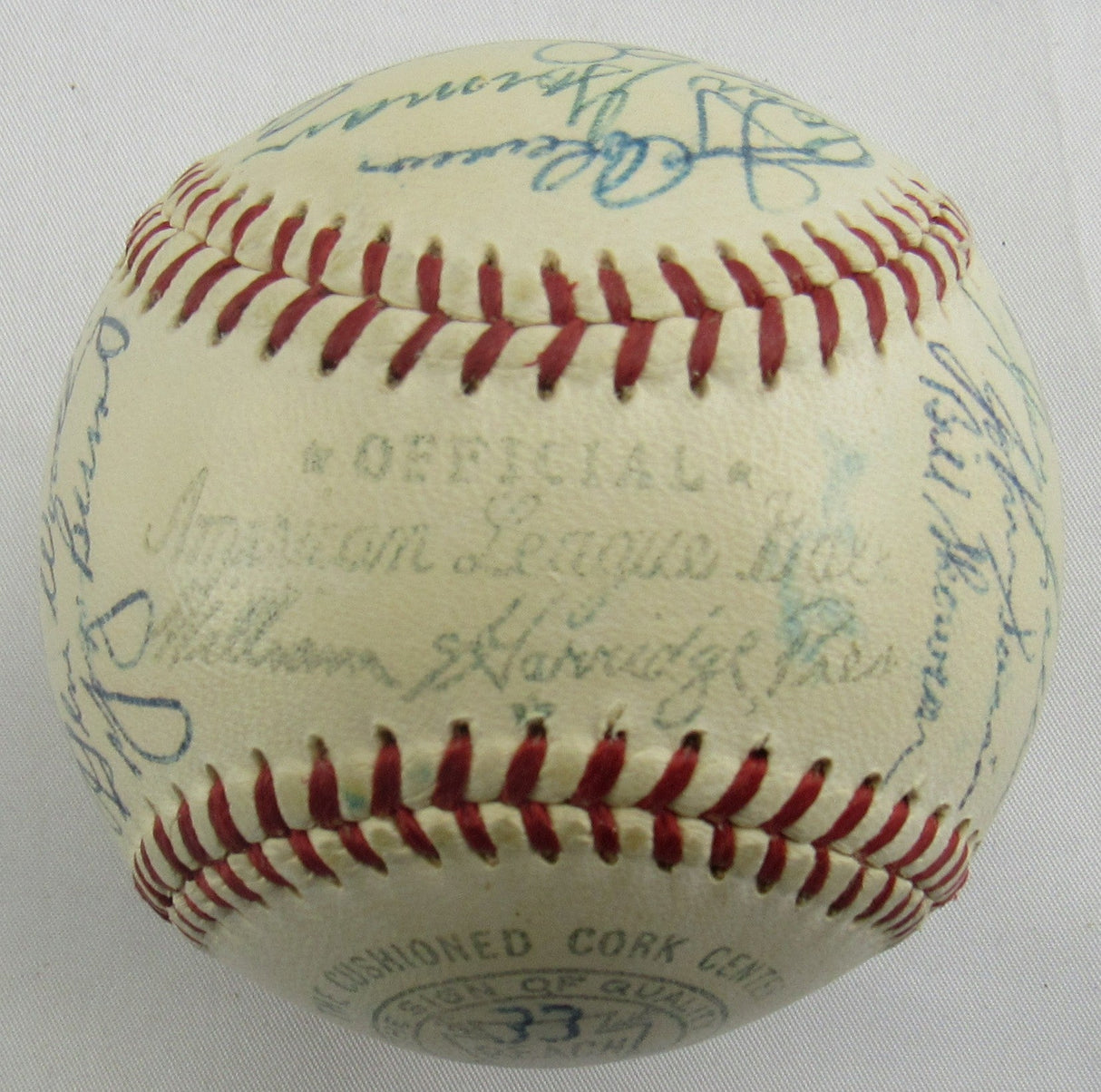Mickey Mantle Yogi Berra Enos Slaughter +24 1954 Yankees Team Signed Auto Rawlings Baseball JSA LOA ZZ82761