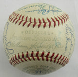 Mickey Mantle Yogi Berra Enos Slaughter +24 1954 Yankees Team Signed Auto Rawlings Baseball JSA LOA ZZ82761