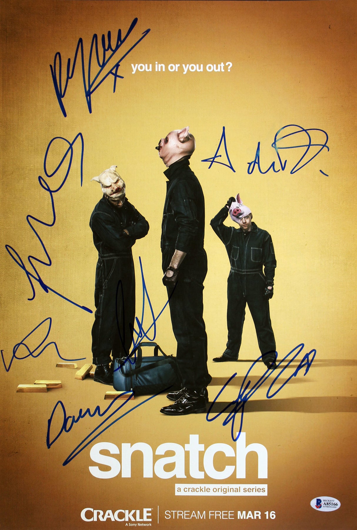 Snatch (7) Grint, De Rakoff +5 Signed 12x18 Mini Movie Poster BAS #A85166