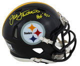 Steelers Jack Lambert "HOF 90" Signed Speed Mini Helmet W/ Case BAS