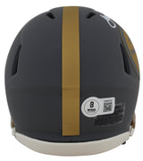 Steelers Joe Greene "HOF 87" Signed Slate Speed Mini Helmet W/ Case BAS Witness