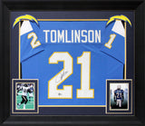 LaDainian Tomlinson Signed Powder Blue Pro Style Framed Jersey Autographed BAS