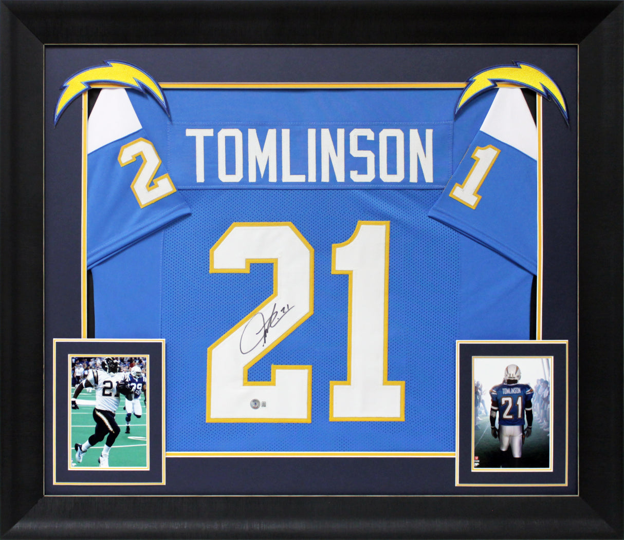 LaDainian Tomlinson Signed Powder Blue Pro Style Framed Jersey Autographed BAS