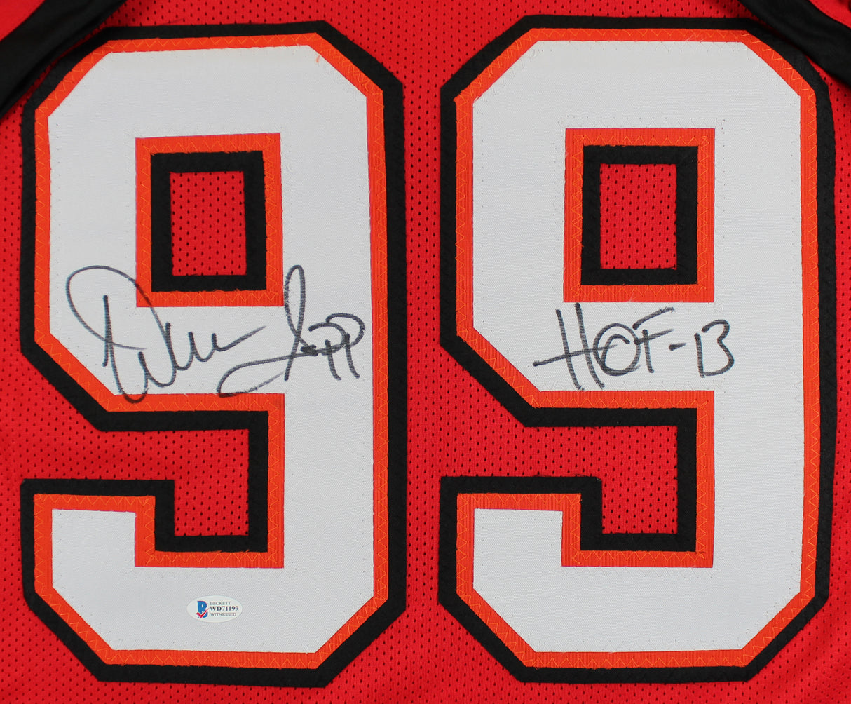 Warren Sapp "HOF 13" Authentic Signed Red Pro Style Jersey BAS Witnessed