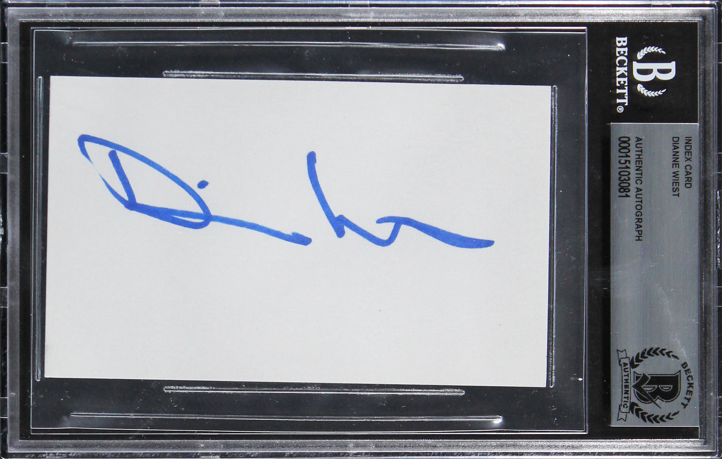 Dianne Wiest The Mayor of Kingstown Authentic Signed 3x5 Index Card BAS Slabbed