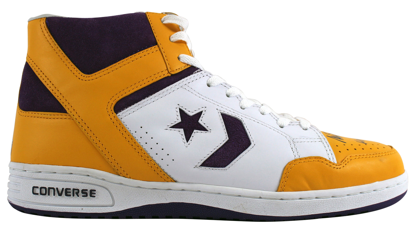 Lakers Magic Johnson "HOF 02" Authentic Signed Converse Weapon Shoes BAS Witness