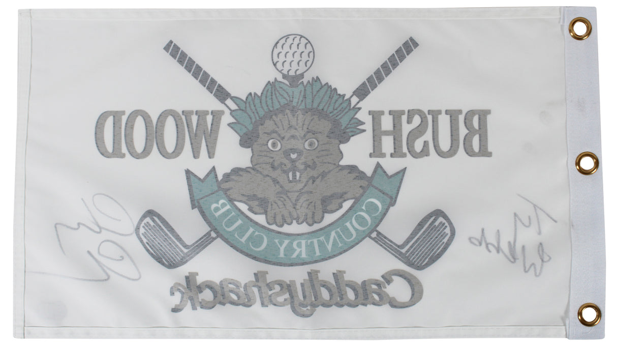 Chevy Chase Caddyshack "Ty Webb" Signed Bushwood Country Club Flag BAS #1W311288