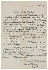 Carl Jung Authentic Signed 8.25x11.5 1949 Handwritten Letter BAS #AD64009