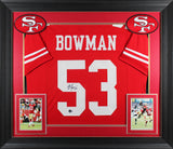 Navorro Bowman Authentic Signed Red Pro Style Framed Jersey BAS
