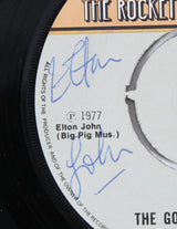 Elton John Signed The Goaldiggers Song 45 RPM Record Vinyl BAS #AD64010