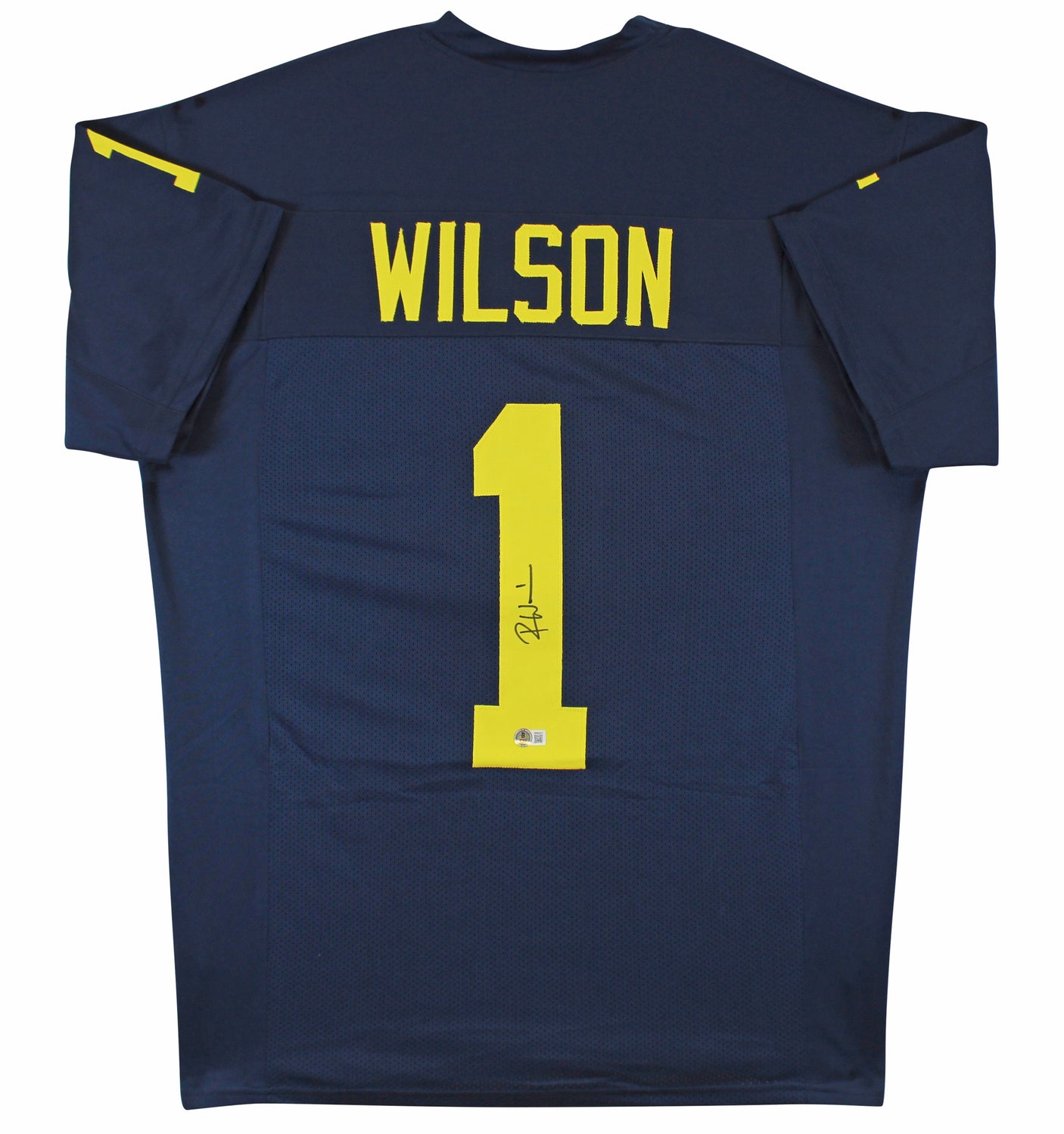 Michigan Roman Wilson Authentic Signed Navy Pro Style Jersey BAS Witnessed