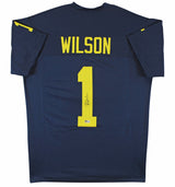 Michigan Roman Wilson Authentic Signed Navy Pro Style Jersey BAS Witnessed