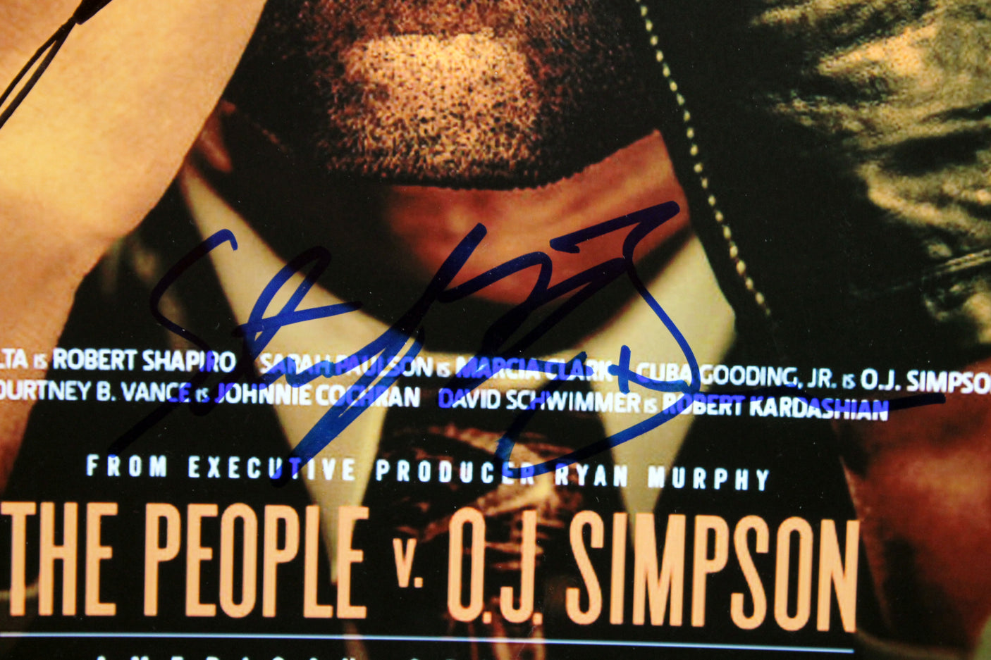 The People V. O.J. Simpson (3) Travolta Signed 12x18 Mini Movie Poster BAS