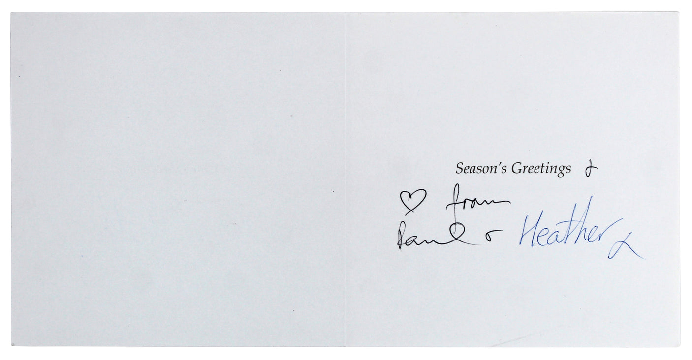 Paul McCartney & Heather Mills Authentic Signed Greeting Card BAS #AB76499