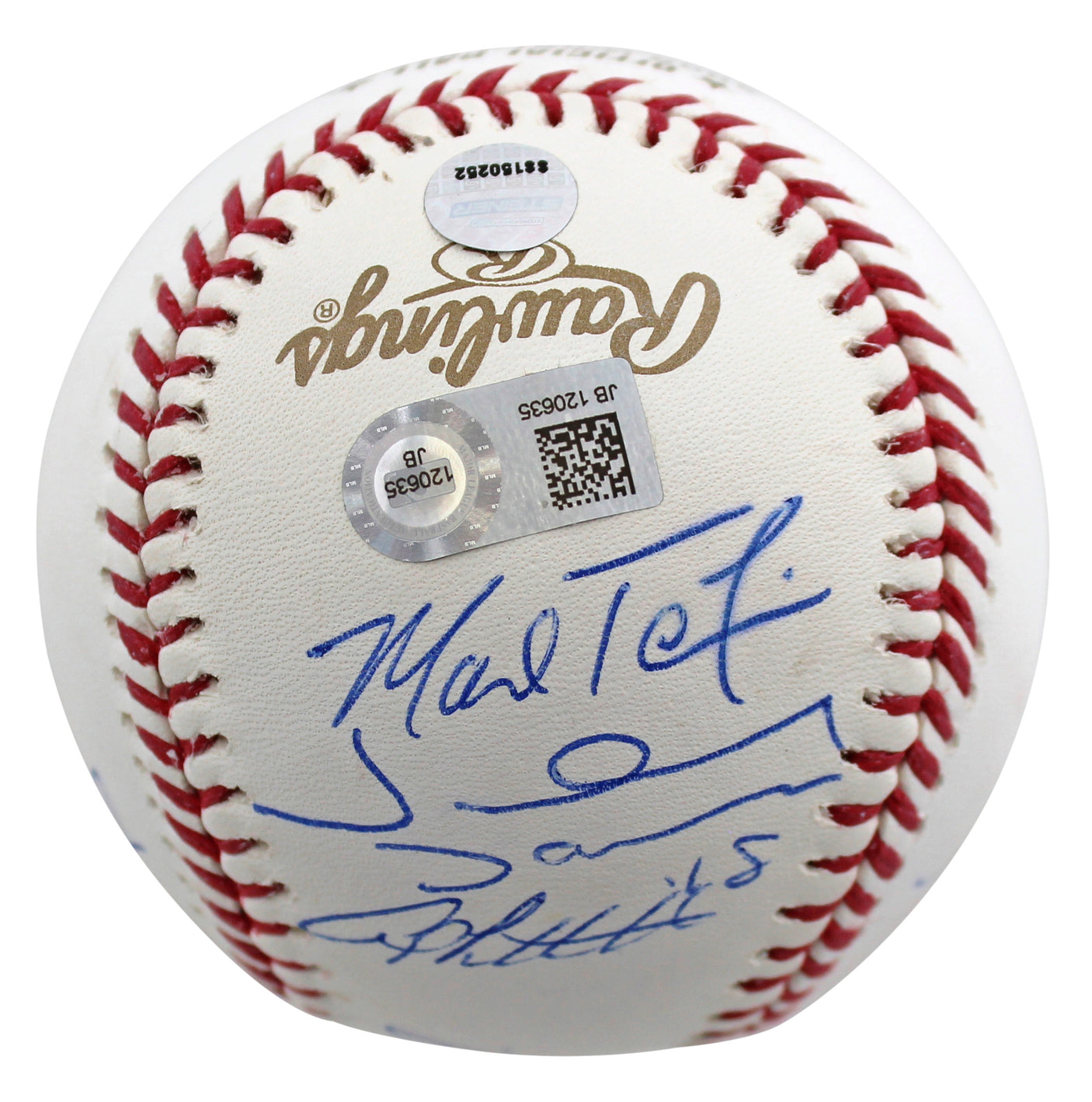 2009 Yankees (9) Jeter Rivera Posada Signed 2009 WS Logo Oml Baseball Steiner 2
