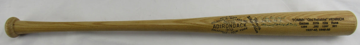 Tom Henrich Signed Rawlings Baseball Bat JSA CS78665