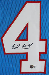 Earl Campbell Authentic Signed Light Blue Pro Style Jersey BAS Witness