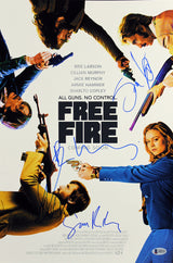 Free Fire (4) Hammer, Copley +2 Signed 12x18 Mini Movie Poster BAS #A85195