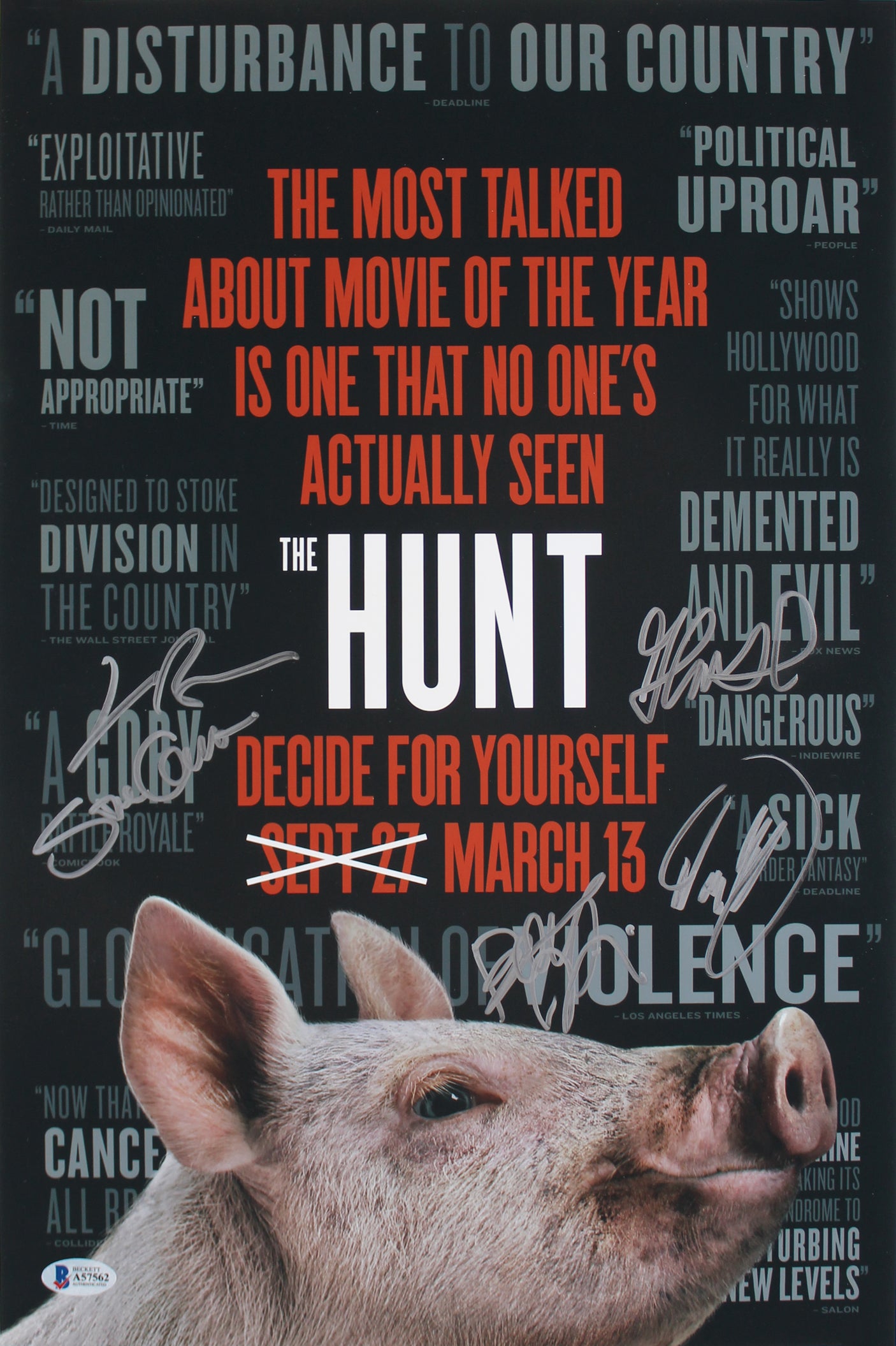 The Hunt (4) Gilpin, , Blum, Crim & Howerton Signed 12x18 Photo BAS #A57562