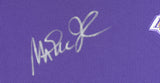Lakers Magic Johnson Authentic Signed Purple Nike Warmup Shirt BAS Wit #W205616