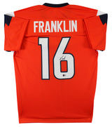 Troy Franklin Authentic Signed Orange Pro Style Jersey Autographed BAS Witnessed