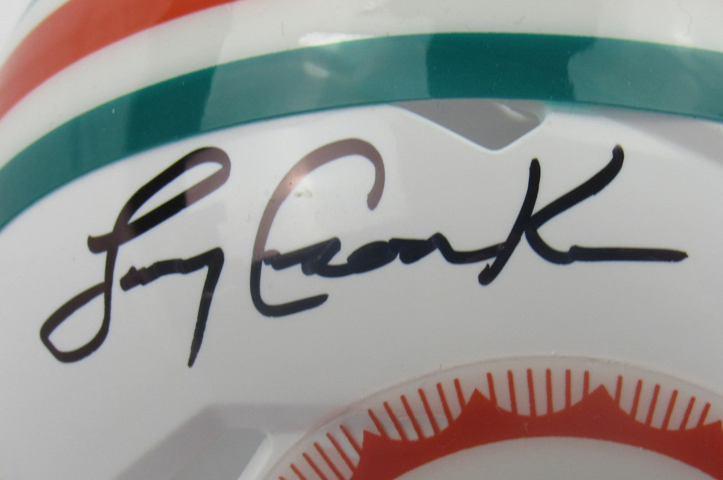 Larry Csonka Signed Auto Replica Dolphins Mini Helmet PSA/DNA