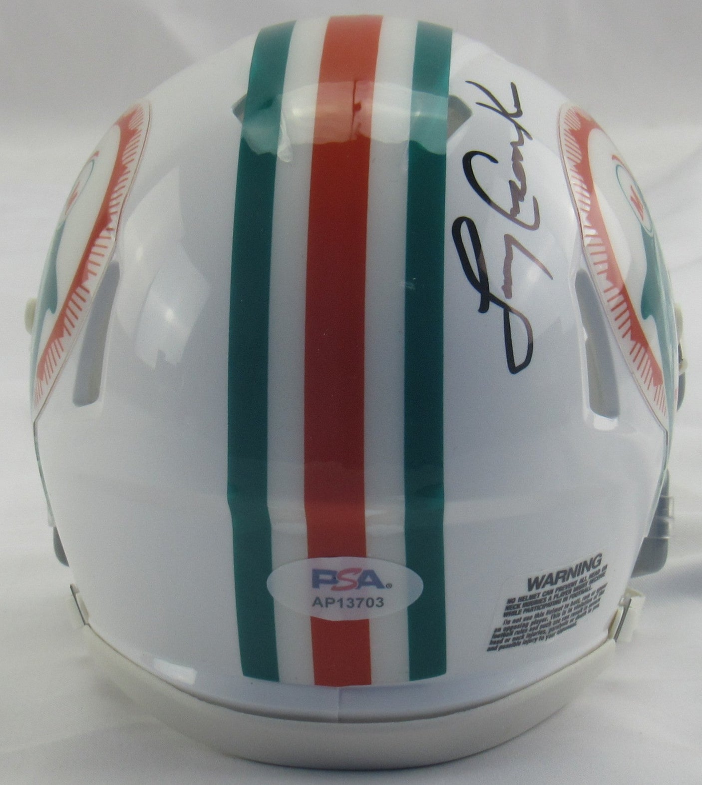 Larry Csonka Signed Auto Replica Dolphins Mini Helmet PSA/DNA