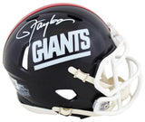 Lawrence Taylor Autographed New York Giants 1981-99 Throwback Speed Mini Helmet Beckett Witnessed
