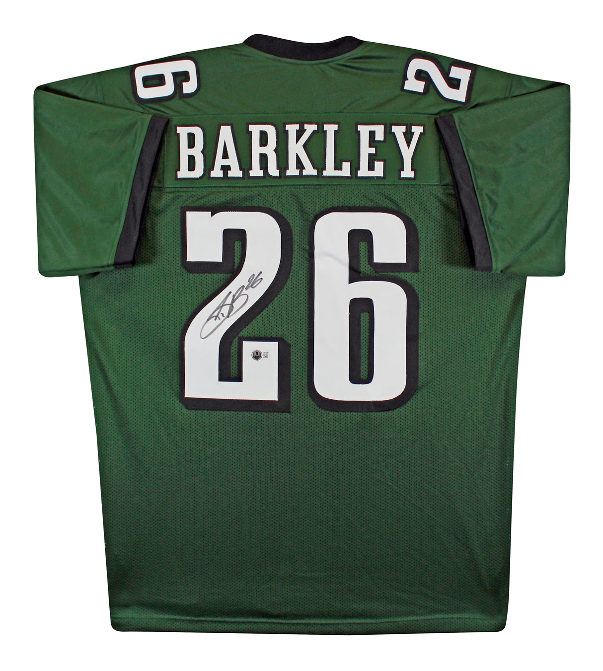 Saquon Barkley Authentic Signed Green Pro Style Jersey Autographed BAS Witnessed