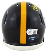 Steelers Dermontti Dawson "HOF 12" Authentic Signed Speed Mini Helmet BAS Wit