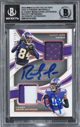 Randy Moss & Justin Jefferson Signed 2022 IC #1 #43/99 Card Auto 10! BAS Slabbed