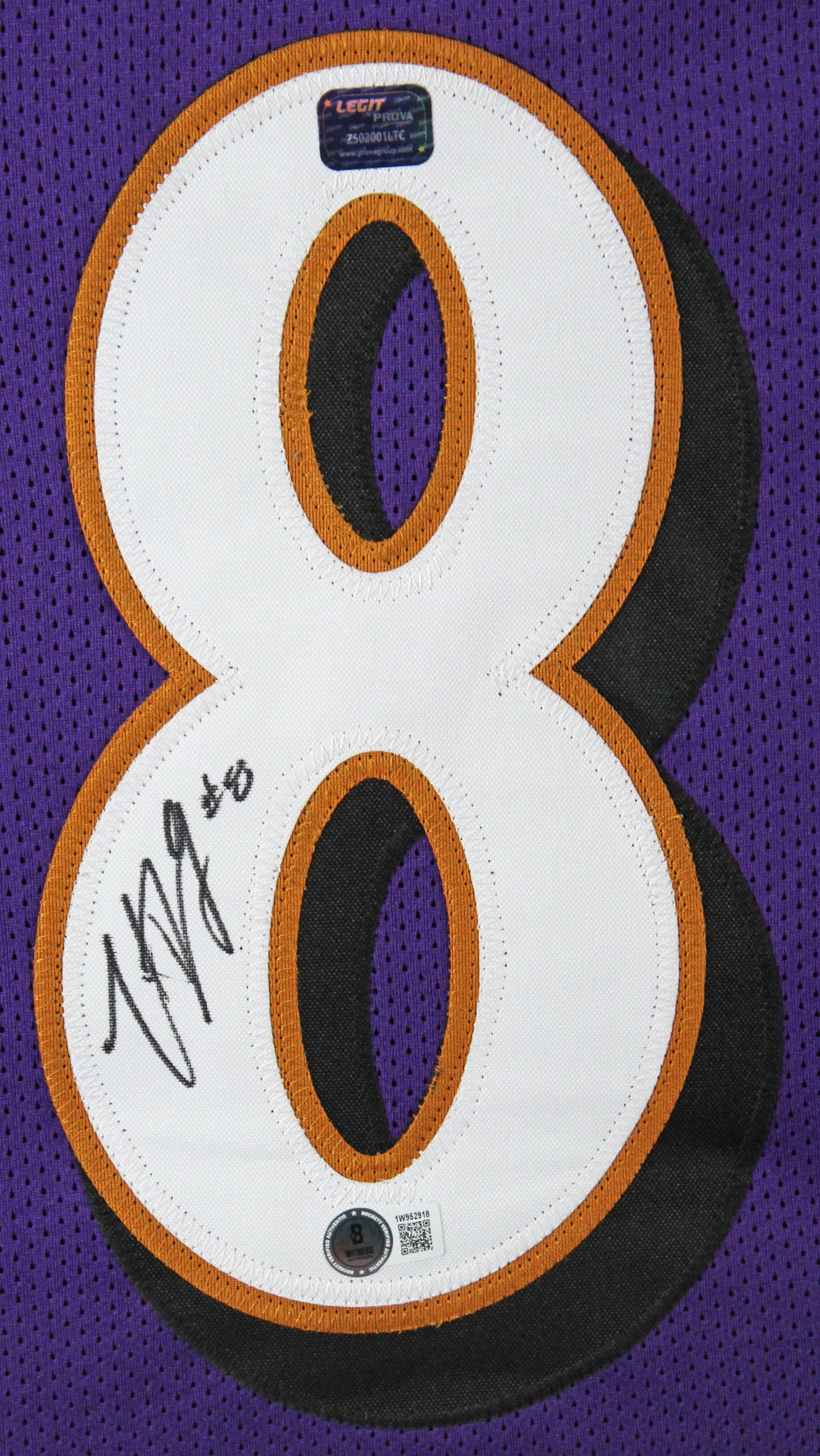 Trent Dilfer Authentic Signed Purple Pro Style Framed Jersey BAS Witnessed