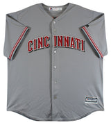 Reds Pete Rose "4256" Signed Grey Majestic Cool Base Jersey BAS Witnessed