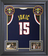 Nikola Jokic Authentic Signed Navy Blue Pro Style Framed Jersey Autographed JSA