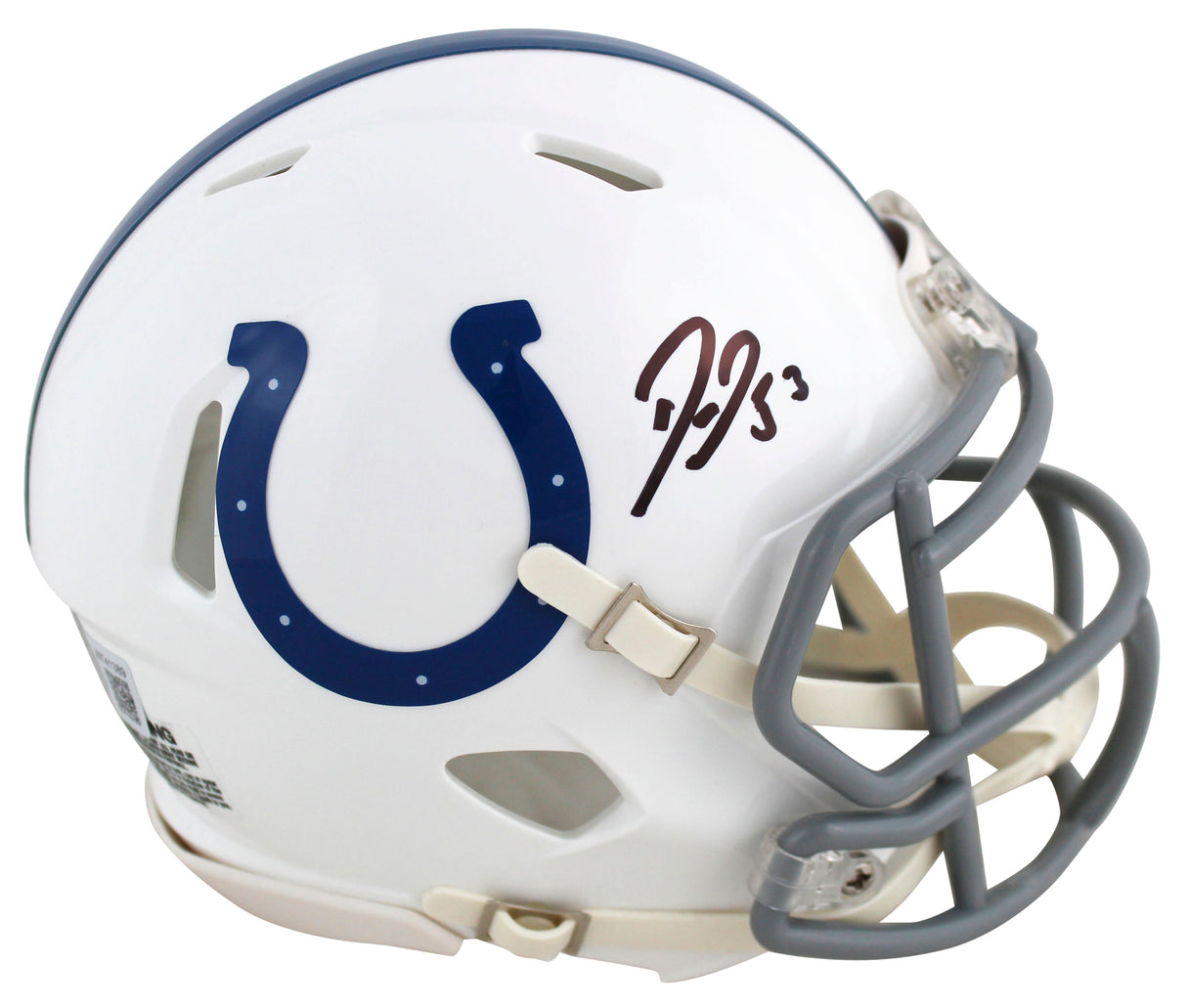Colts Darius Shaquille Leonard Signed White Speed Mini Helmet BAS Witnessed